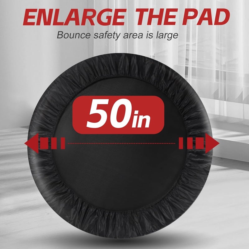 KOKSRY Rebounder Trampoline for Adults, 40"/50" Foldable Spring Fitness Trampoline - 450 lbs Capacity, Quiet & Stable Indoor/Outdoor Exercise Equipment for Cardio Workout - Image 3